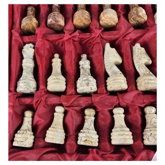 Marble Chess Pieces with storage stone Chess pieces for him, unique chess pieces - Picture 5 of 10
